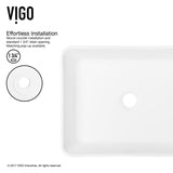 Marigold Matte Stone Rectangular Composite Vessel Bathroom Sink/Basin with Rounded Edges & Deep Bowl, White Y6M7 - product image 5