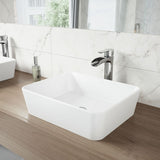 Marigold Matte Stone Rectangular Composite Vessel Bathroom Sink/Basin with Rounded Edges & Deep Bowl, White Y6M7 - product image 6