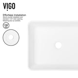 Marigold MatteStone Matte White Bathroom Sink/Basin Set with Apollo Faucet and Rectangular Composite Vessel I1U6 - product image 8