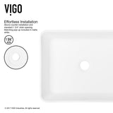 Marigold MatteStone Matte White Bathroom Sink/Basin Set with Niko Faucet and Rectangular Composite Vessel J8V7 - product image 5