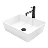 Marigold MatteStone Matte White Bathroom Sink/Basin Set with Sterling Faucet and Rectangular Composite Vessel X5V5 - product image 1