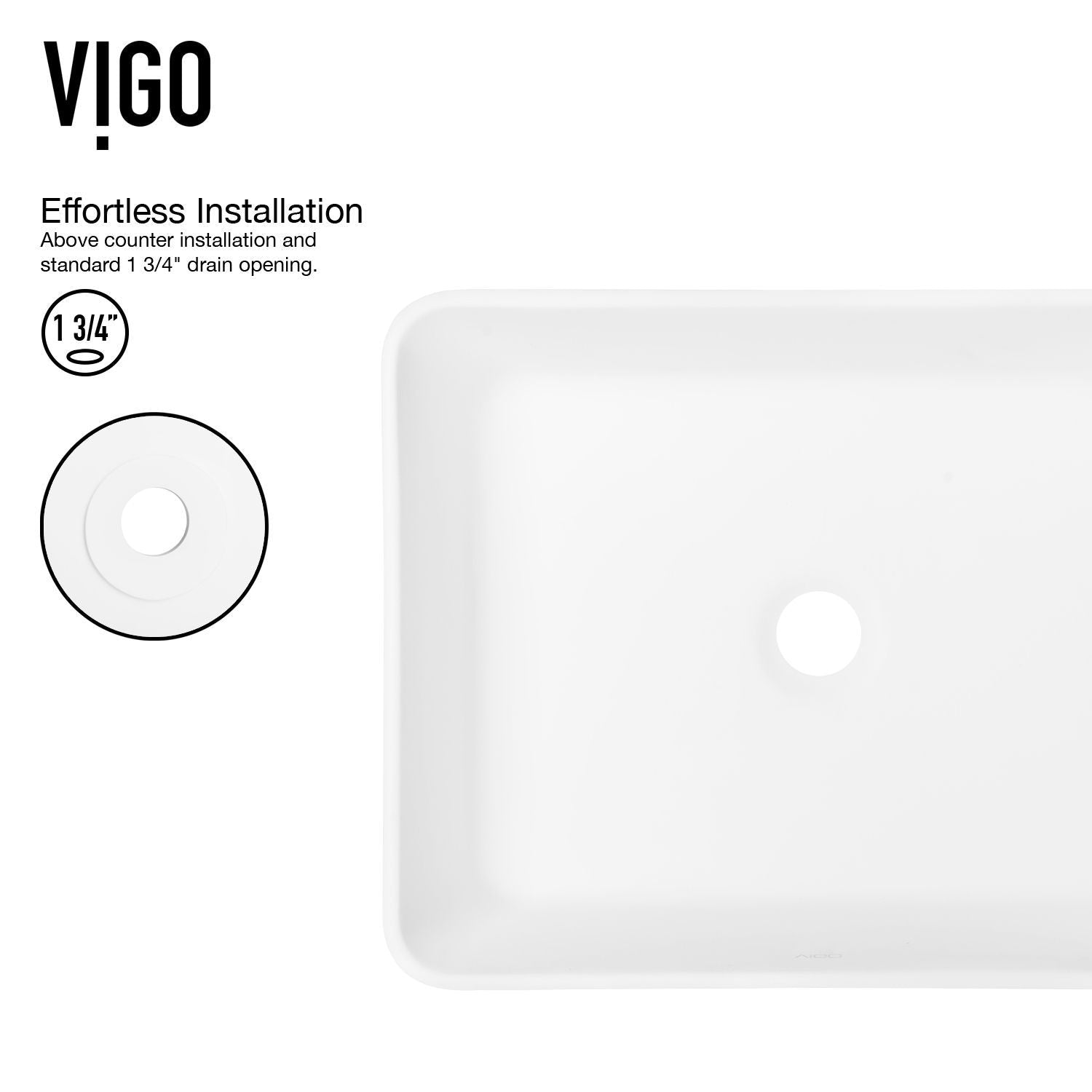Marigold MatteStone White Bathroom Sink/Basin Set with Matte Black Linus Faucet and Rectangular Composite Vessel G8K5 - product image 7