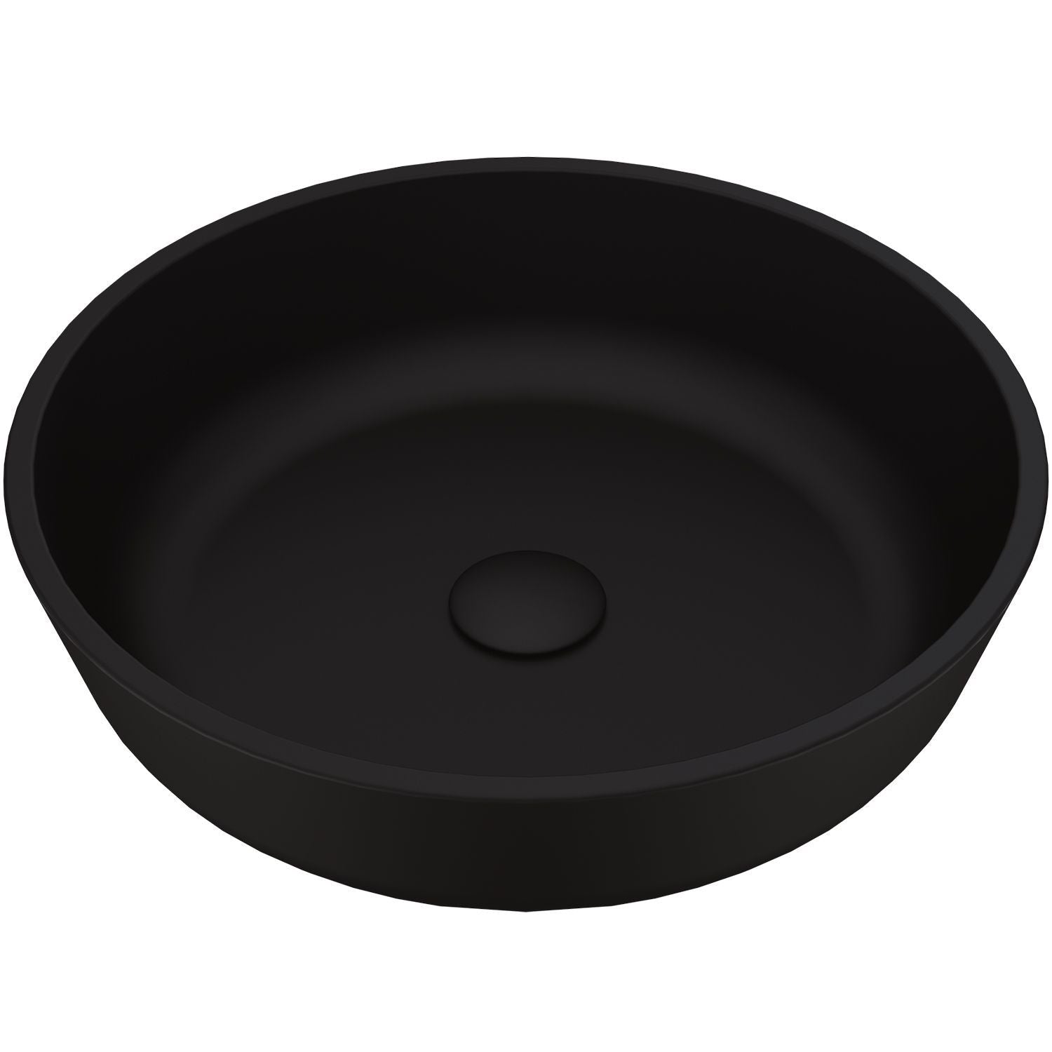 Modus Glass Round Vessel Bathroom Sink/Basin with Rounded Edges & Deep Bowl, Black B3B4 - product image 1