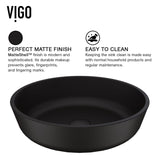 Modus Glass Round Vessel Bathroom Sink/Basin with Rounded Edges & Deep Bowl, Black B3B4 - product image 3