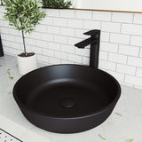 Modus Glass Round Vessel Bathroom Sink/Basin with Rounded Edges & Deep Bowl, Black B3B4 - product image 7