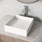 Montauk MatteStone 15x15-in Deep White Bathroom Sink/Basin with Rectangular Vessel E3K6 - product image 8