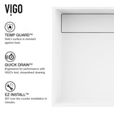 Montauk MatteStone White Bathroom Sink/Basin Set with Niko Faucet and Rectangular Composite Vessel L5K5 - product image 4