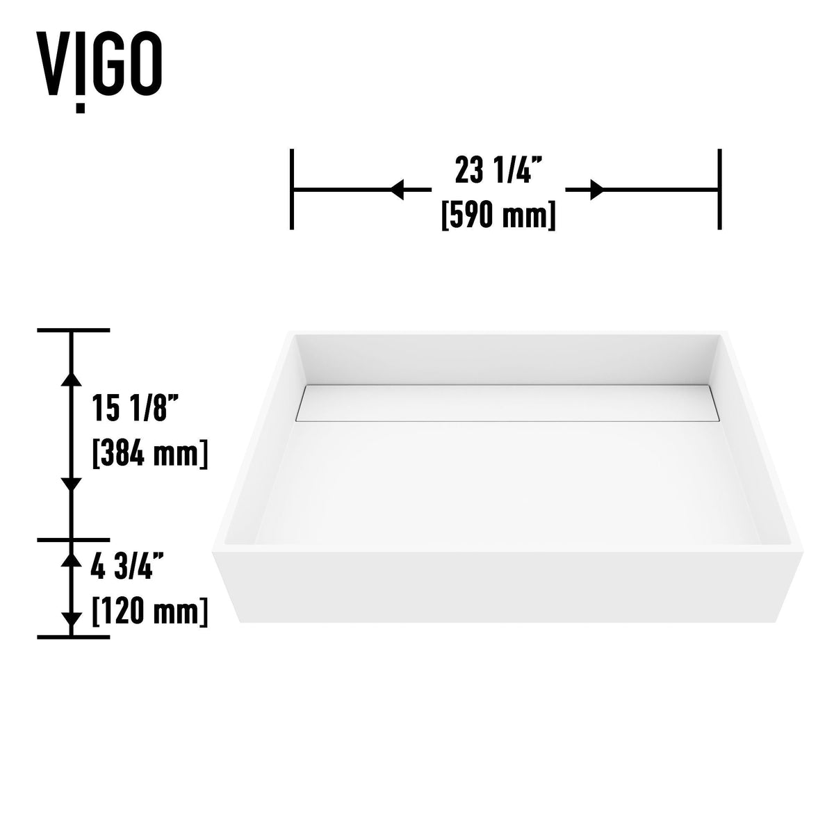 Montauk MatteStone White Bathroom Sink/Basin Set with Niko Faucet and Rectangular Composite Vessel L5K5 - product image 5