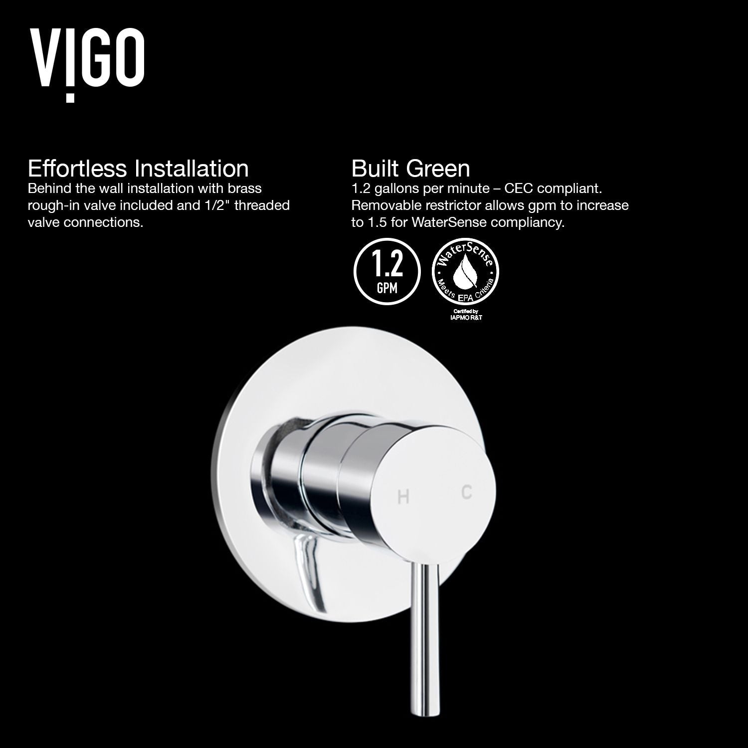 Olus Wall Mount Single Lever Bathroom Sink Faucet, WaterSense Certified, Chrome M4P1 - product image 7