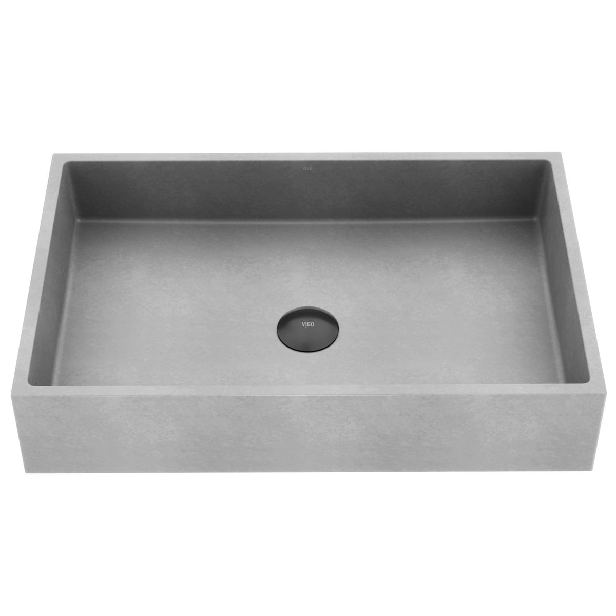 Orvieto Gothic ConcretoStone 24x15-in Deep Grey Bathroom Sink/Basin with Rectangular Vessel I3M2 - product image 1