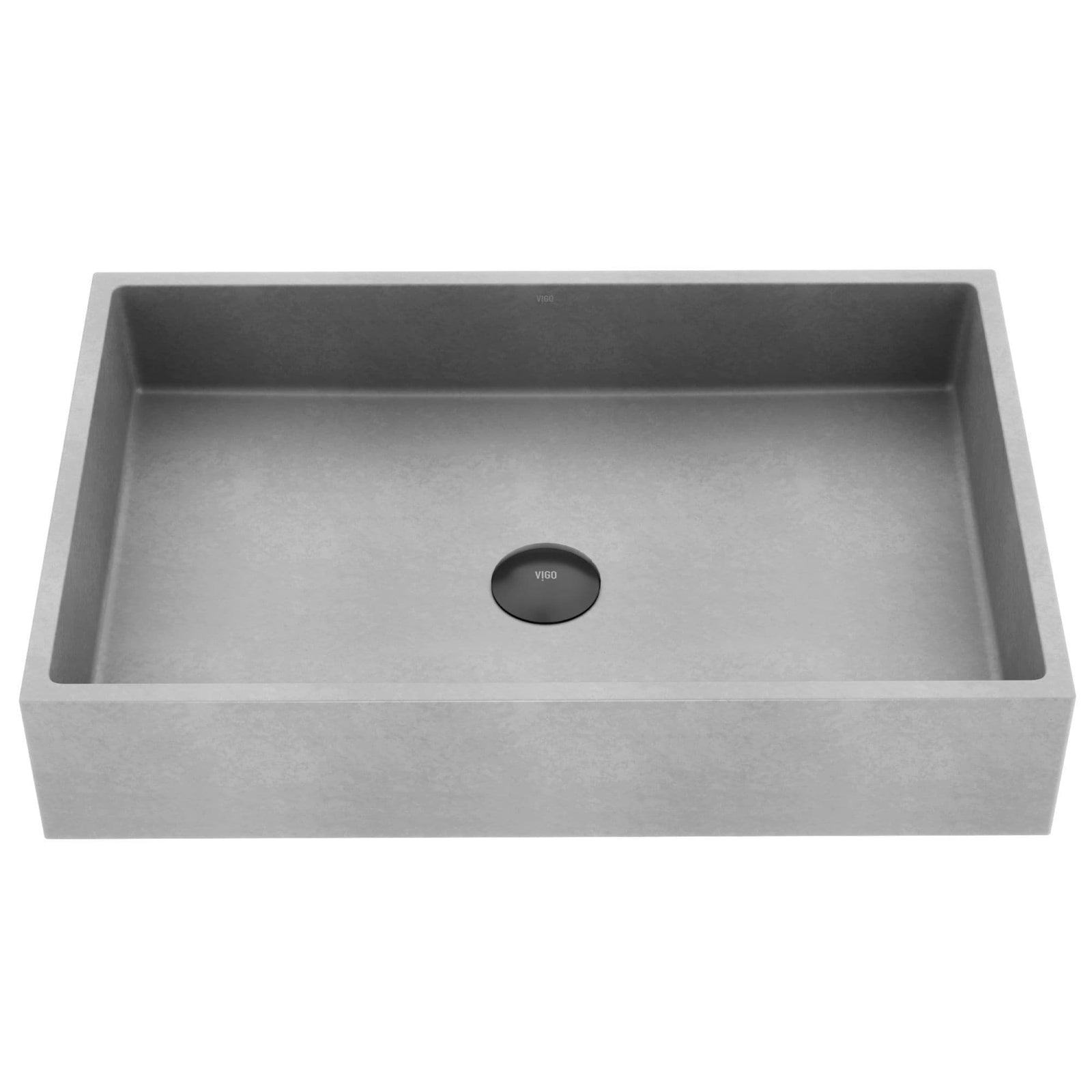 Orvieto Gothic ConcretoStone 24x15-in Deep Grey Bathroom Sink/Basin with Rectangular Vessel A2J2 - product image 1
