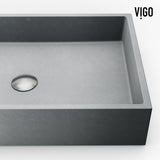 Orvieto Gothic ConcretoStone 24x15-in Deep Grey Bathroom Sink/Basin with Rectangular Vessel A2J2 - product image 8