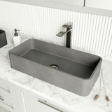 Palazzo Gothic ConcretoStone 24x11-in Deep Grey Bathroom Sink/Basin with Rectangular Vessel Z1O9 - product image 6