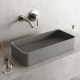 Palazzo Gothic ConcretoStone 24x11-in Deep Grey Bathroom Sink/Basin with Rectangular Vessel Z1O9 - product image 7