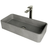 Palazzo Gothic ConcretoStone Grey Bathroom Sink/Basin Set with Niko Faucet and Rectangular Vessel R9P1 - product image 1