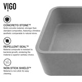 Palazzo Gothic ConcretoStone Grey Bathroom Sink/Basin Set with Niko Faucet and Rectangular Vessel Q7W0 - product image 6
