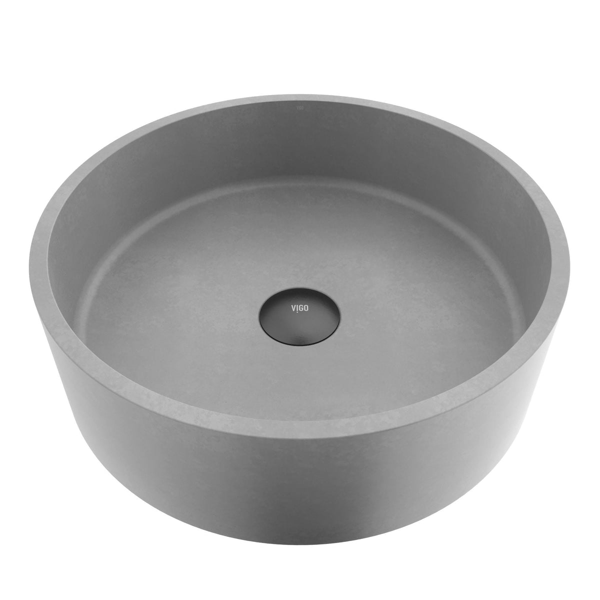 Palermo Gothic ConcretoStone 15x15-in Deep Grey Bathroom Sink/Basin with Round Vessel O9M9 - product image 1