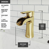 Paloma Single Handle Single Hole Bathroom Sink Faucet, WaterSense Certified, Matte Gold K8C2 - product image 3