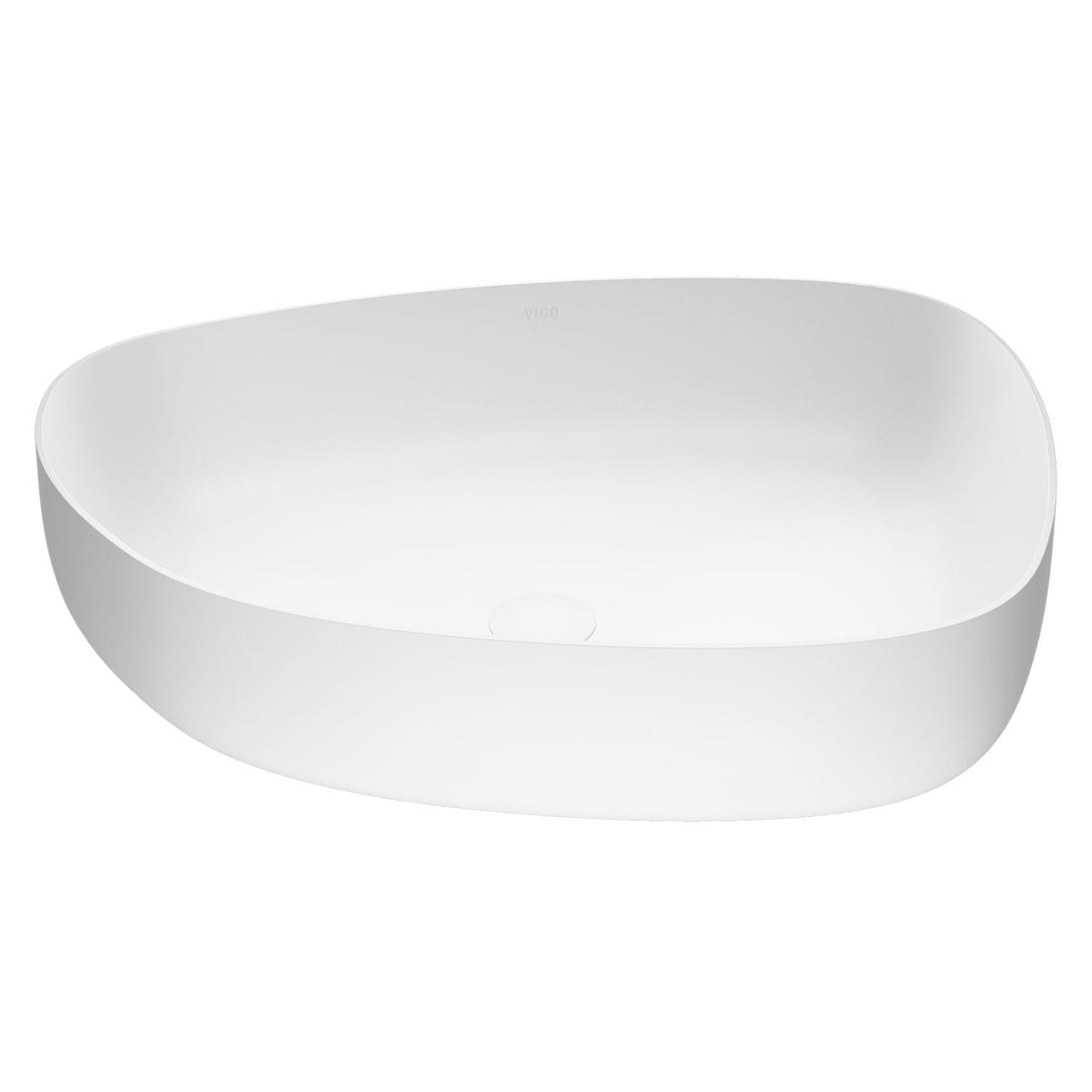 Peony Matte Stone Novelty Composite Vessel Bathroom Sink/Basin with Deep Bowl, White Z2P6 - product image 1