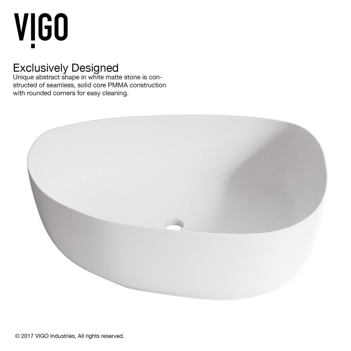 Peony Matte Stone Novelty Composite Vessel Bathroom Sink/Basin with Deep Bowl, White Z2P6 - product image 2
