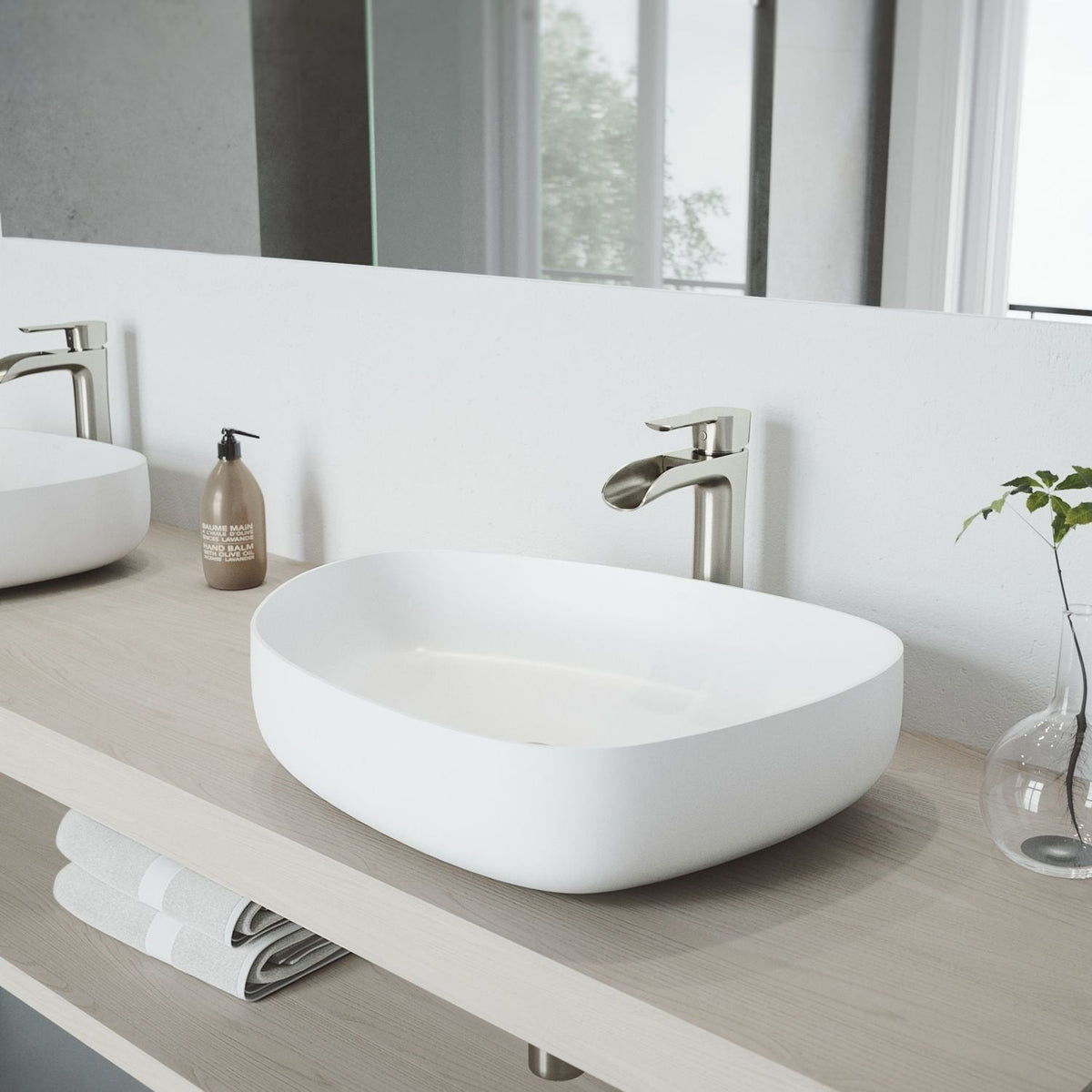 Peony Matte Stone Novelty Composite Vessel Bathroom Sink/Basin with Deep Bowl, White Z2P6 - product image 7