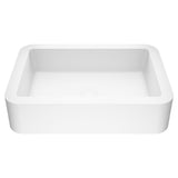 Petunia Matte Stone Rectangular Composite Vessel Bathroom Sink/Basin with Rounded Edges & Deep Bowl, White V0Z1 - product image 1