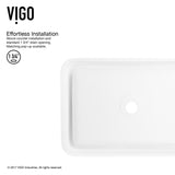 Petunia Matte Stone Rectangular Composite Vessel Bathroom Sink/Basin with Rounded Edges & Deep Bowl, White V0Z1 - product image 5