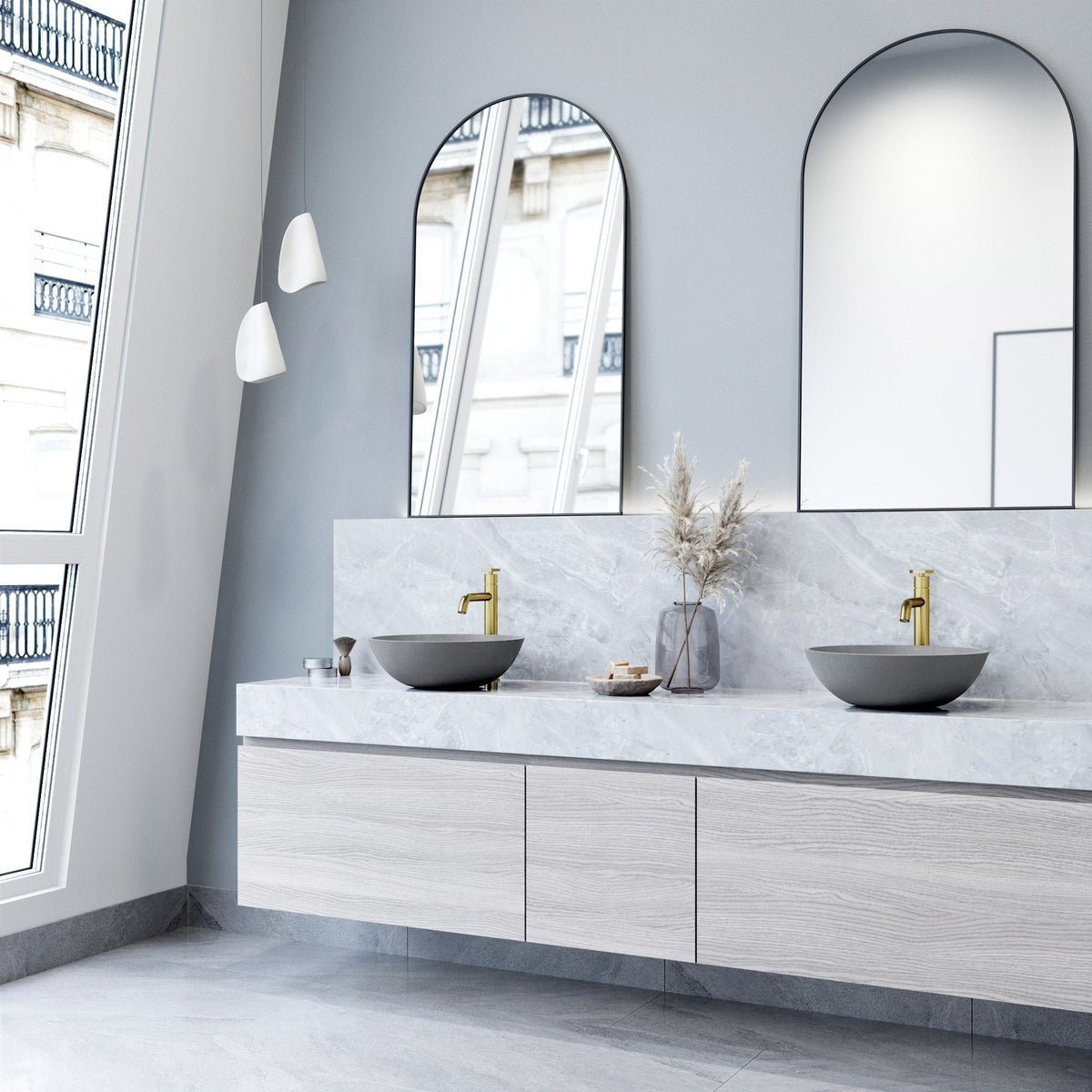 Ravenna Gothic ConcretoStone 16x16-in Deep Grey Bathroom Sink/Basin with Round Vessel S2W1 - product image 4