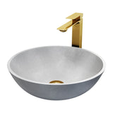 Ravenna Gothic ConcretoStone Grey Bathroom Sink/Basin Set with Dunn Faucet and Round Vessel D0K1 - product image 1