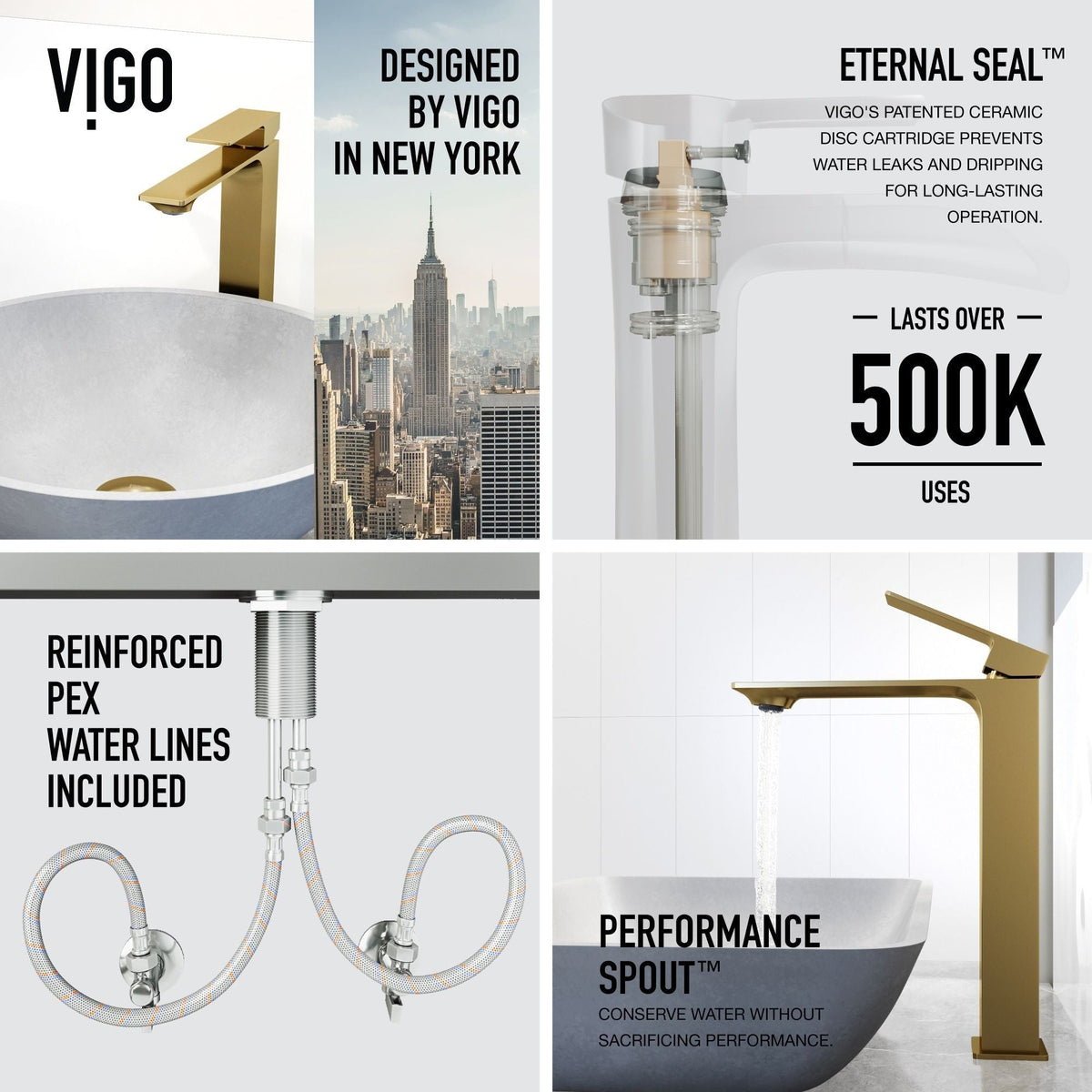 Ravenna Gothic ConcretoStone Grey Bathroom Sink/Basin Set with Dunn Faucet and Round Vessel D0K1 - product image 4
