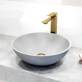 Ravenna Gothic ConcretoStone Grey Bathroom Sink/Basin Set with Dunn Faucet and Round Vessel D0K1 - product image 6
