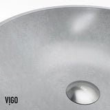 Ravenna Gothic ConcretoStone Grey Bathroom Sink/Basin Set with Dunn Faucet and Round Vessel D0K1 - product image 8