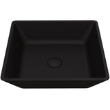 Roma Glass Square Vessel Bathroom Sink/Basin with Rounded Edges & Deep Bowl, Black U3R1 - product image 1