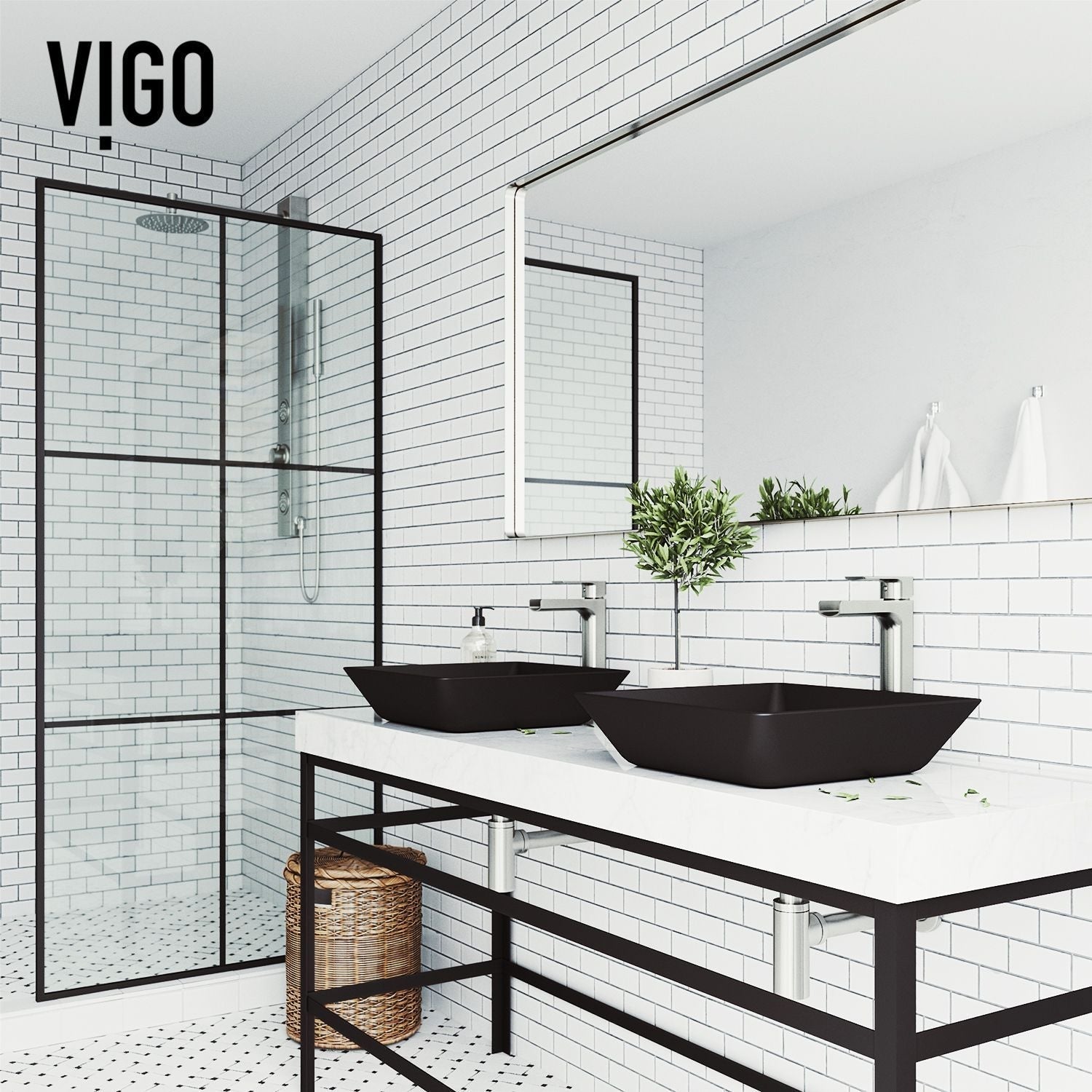 Roma Glass Square Vessel Bathroom Sink/Basin with Rounded Edges & Deep Bowl, Black Z5B3 - product image 6