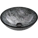 Round Glass Vessel Bathroom Sink/Basin with Deep Bowl, Titanium Q6Z5 - product image 2