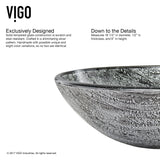 Round Glass Vessel Bathroom Sink/Basin with Deep Bowl, Titanium Q6Z5 - product image 6