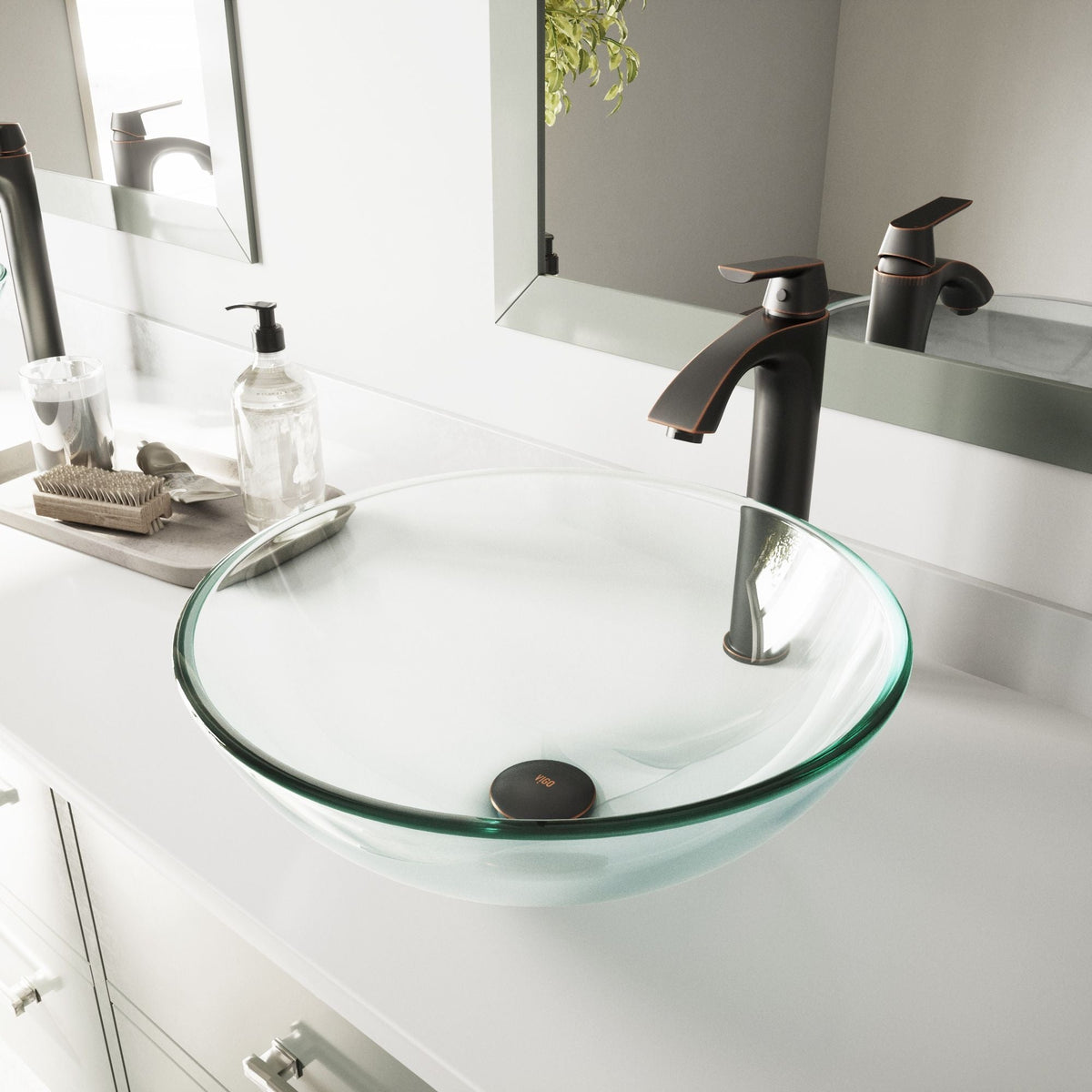 Round Glass Vessel Bathroom Sink/Basin with Repellent Seal Coating, Crystalline B2L7 - product image 6