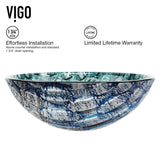 Round Glass Vessel Bathroom Sink/Basin with Scratch-Resistant Surface, Oceania G8D1 - product image 3