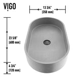 Sagrada Gothic ConcretoStone 24x14-in Deep Grey Bathroom Sink/Basin with Rectangular Vessel M2A4 - product image 2