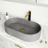 Sagrada Gothic ConcretoStone 24x14-in Deep Grey Bathroom Sink/Basin with Rectangular Vessel M2A4 - product image 5
