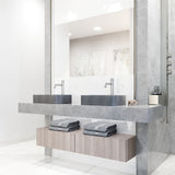 Segovia Gothic ConcretoStone Grey Bathroom Sink/Basin Set with Apollo Faucet and Rectangular Vessel C0A9 - product image 6