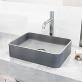 Segovia Gothic ConcretoStone Grey Bathroom Sink/Basin Set with Apollo Faucet and Rectangular Vessel C0A9 - product image 7