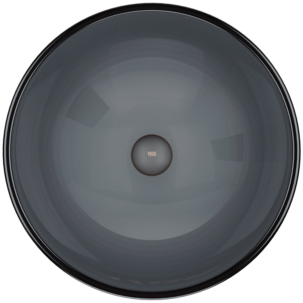Sheer Glass Round Vessel Bathroom Sink/Basin with Deep Bowl, Black J1S8 - product image 2
