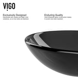 Sheer Glass Round Vessel Bathroom Sink/Basin with Deep Bowl, Black J1S8 - product image 4