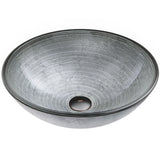 Simply Glass Round Vessel Bathroom Sink/Basin with Deep Bowl, Gray L1T0 - product image 1