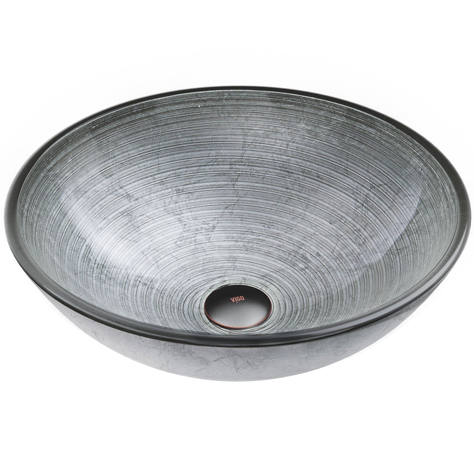 Simply Glass Round Vessel Bathroom Sink/Basin with Deep Bowl, Gray L1T0 - product image 1