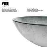 Simply Glass Round Vessel Bathroom Sink/Basin with Deep Bowl, Gray L1T0 - product image 5