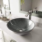 Simply Glass Round Vessel Bathroom Sink/Basin with Deep Bowl, Gray L1T0 - product image 7