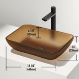 Sottile MatteShell Amber Bathroom Sink/Basin Set with Gotham Faucet and Glass Vessel U3G2 - product image 3