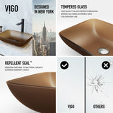 Sottile MatteShell Amber Bathroom Sink/Basin Set with Gotham Faucet and Glass Vessel U3G2 - product image 6